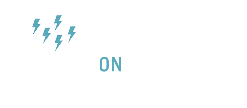 Outline of a head with lightning bolts in the brain area, a USB cord at the neck, and the text “Dyslexia On Demand. Therapy Reimagined” to the right in large, light blue and white letters.