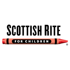Logo with the words Scottish Rite above a large, red crayon labeled For Children in white letters on a black background. The crayon is horizontal, with the tip pointing to the right.